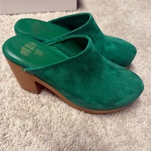 Charlotte Stone Vibrant Green Suede Mules